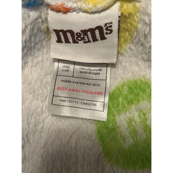 GUC M&Ms Kid's Fuzzy Robe Colorful Candies Wrap Around Belt Size 5-5/6 - Picture 3 of 5